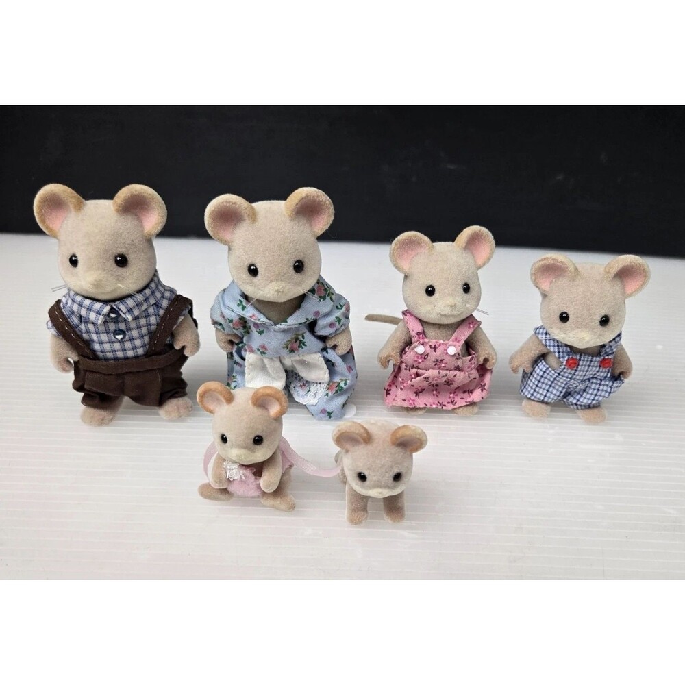 Vintage Calico Critters Sylvanian Families Maces Norwood Family Lot 6 Figures